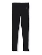 Legginsy - 4F Dziewczęce dziewczęce legginsy Jleg004 Tights, głęboka czerń, 164 cm, głęboka czerń, 164 cm - miniaturka - grafika 1