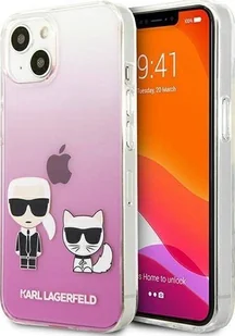 Karl Lagerfeld Etui Karl Lagerfeld KLHCP13SCKTRP Apple iPhone 13 mini hardcase różowy/pink Karl & Choupette - Etui i futerały do telefonów - miniaturka - grafika 1