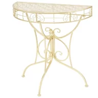 Ławy i stoliki kawowe - vidaXL Półokrągły stolik vintage, metalowy, 72 x 36 x 74 cm, złoty - miniaturka - grafika 1