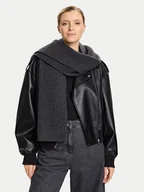 Apaszki i szaliki damskie - Calvin Klein Szalik Ck Metal Wool Rib Scarf LV04D8056G Szary - miniaturka - grafika 1