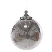 Lampy sufitowe - Beliani Lampa wisząca Lampa wisząca szklana srebrna BENI duża 230122 - miniaturka - grafika 1