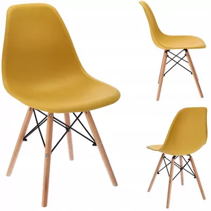 Jumi, Krzesło skandynawskie, Kuchenne, Żółte - Krzesła - miniaturka - grafika 1