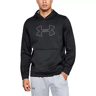 Bluzy męskie - Under Armour Bluza PERFORMANCE FLEECE GRAPHIC HOODY Czarna 1329743-001-01 - grafika 1