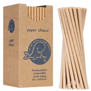 GSG24 Słomki papierowe BIO ekologiczne PAPER STRAWS 6/205mm - br$21zowe 250szt. - Słomki do napojów - miniaturka - grafika 1