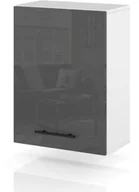Szafki kuchenne - szafka kuchenna wisząca modułowa z uchwytami 50cm spremium szary połysk - miniaturka - grafika 1