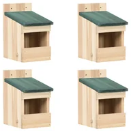Karmniki dla ptaków - vidaXL Domki dla ptaków, 4 szt., 12x16x20 cm, drewno jodłowe vidaXL - miniaturka - grafika 1