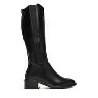 Kozaki damskie - Kozaki DeeZee HX22099-5 Czarny - miniaturka - grafika 1