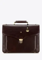 Teczki i aktówki - Teczka skórzana o wzmocnionych brzegach brązowa - miniaturka - grafika 1