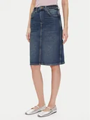 Spódnice - Lee Spódnica jeansowa 112355270 Granatowy Regular Fit - miniaturka - grafika 1