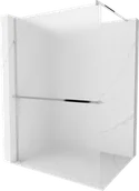 Ścianki i drzwi prysznicowe - Mexen Kioto+ ścianka prysznicowa z półką Walk-in 90 x 200 cm, szron, chrom - 800-090-121-01-30 - miniaturka - grafika 1