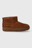 Śniegowce damskie - Tommy Hilfiger śniegowce zamszowe COOL SUEDE SNOWBOOT kolor brązowy FW0FW07662 - miniaturka - grafika 1