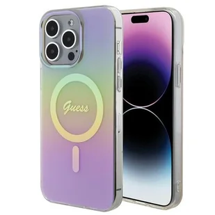 Guess GUHMP15LHITSP iPhone 15 Pro 6.1" różowy/pink hardcase IML Iridescent MagSafe - Etui i futerały do telefonów - miniaturka - grafika 1