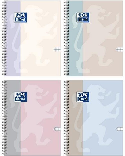 Oxford Kołozeszyt B5/100K kratka B-light 5szt OXFORD