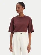 Koszulki i topy damskie - BOSS T-Shirt Enismall 50523256 Brązowy Oversize - miniaturka - grafika 1