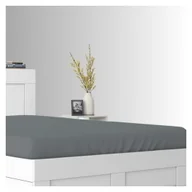 Prześcieradła dla dzieci - Prześcieradło Frotte Z Gumką Do Łóżeczka 70x140 Ciemny Popiel 180 GSM Grube Premium - miniaturka - grafika 1