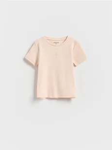 Reserved - Bawełniany t-shirt z haftem - pastelowy róż - Bluzki dla niemowląt - miniaturka - grafika 1