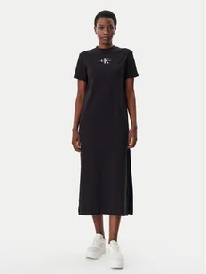 Calvin Klein Jeans Sukienka codzienna Monologo J20J225543 Czarny Regular Fit - Sukienki - miniaturka - grafika 1