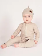 Pajacyki dla niemowląt - Niemowlęcy pajac bawełniany beżowy Nicol r.68 - miniaturka - grafika 1