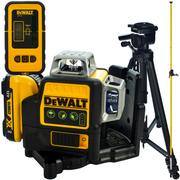 Poziomice laserowe - Laser płaszczyznowy DCE089D1G DEWALT + Detektor DE0892 + Tyczka 3,3m LP-33 + Statyw 1,4m - miniaturka - grafika 1