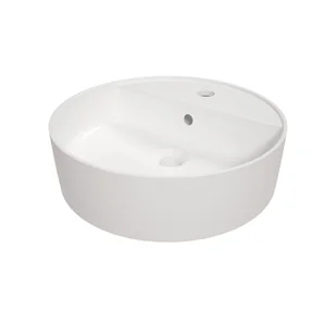 Deante Round Umywalka nablatowa 42 cm z otworem na baterię biały CGR_6U4B - Umywalki - miniaturka - grafika 1