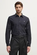 Koszule męskie - Lacoste koszula bawełniana męska kolor granatowy slim z kołnierzykiem klasycznym CH5620 - miniaturka - grafika 1