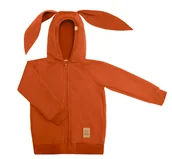 Bluzy i sweterki niemowlęce - Bluza z uszami królika - pomarańczowa - miniaturka - grafika 1