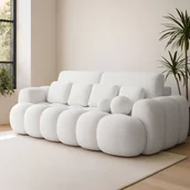 Sofy i kanapy - Sofa z Funkcją Spania COTONN Rozkładana Biała Nowoczesna - miniaturka - grafika 1