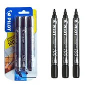 Dekoratorstwo - 3 X Marker Permanentny Czarny Pilot Sca-100-B - miniaturka - grafika 1