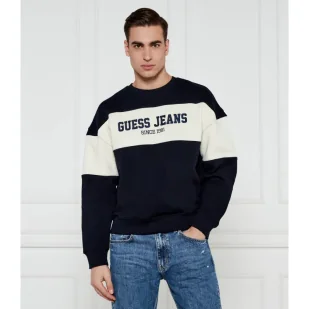 Guess Jeans Ocieplana bluza HORIZONT Oversize fit - Bluzy męskie - miniaturka - grafika 1