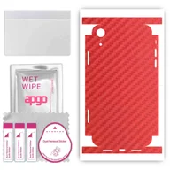 Szkła hartowane na telefon - Folia naklejka skórka strukturalna na TYŁ+BOKI do Apple iPhone XR -  Carbon Czerwony - apgo SKINS - miniaturka - grafika 1