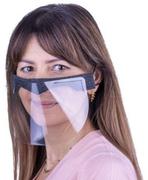 Przyłbice ochronne - Przyłbica mini maska ochronna na usta i nos wielokrotnego użytku uniwersalna szary melanż szyta - miniaturka - grafika 1
