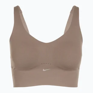 Biustonosz treningowy Nike Alate Medium Support Longline mink brown/white WYSYŁKA W 24H 30 DNI NA ZWROT - Bielizna sportowa damska - miniaturka - grafika 1