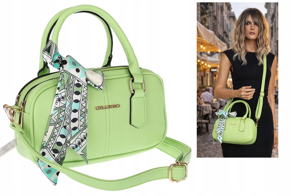 Torebka damska CHARRO pojemna Listonoszka kuferek CH662179 Zielona