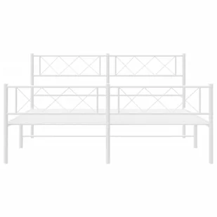 Metalowa rama łóżka z wezgłowiem i zanóżkiem, biała, 120x200 cm Lumarko! - Łóżka - miniaturka - grafika 5