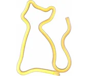 Lampy ścienne - LED Neonowa dekoracja ścienna CAT LED/3W/3xAA żółta - miniaturka - grafika 1