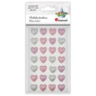 Szkolne artykuły papiernicze - Naklejki plastikowe serca 14x14mm 28szt mix - Titanum - miniaturka - grafika 1