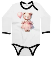 Body dla niemowląt - Body dziecięce Miś W Różowej Sukience I Różowy Balonik Dzień Misia 62/68 - miniaturka - grafika 1