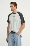 Koszulki męskie - G-Star Raw t-shirt bawełniany męski kolor szary melanżowy D24630-336 - miniaturka - grafika 1