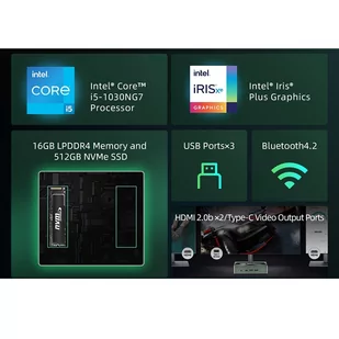 BMAX B6 Pro Mini PC Intel Core i5-1030NG7, 16GB LPDDR4 512GB SSD, Windows 11, 5G WiFi - Mini PC - miniaturka - grafika 6