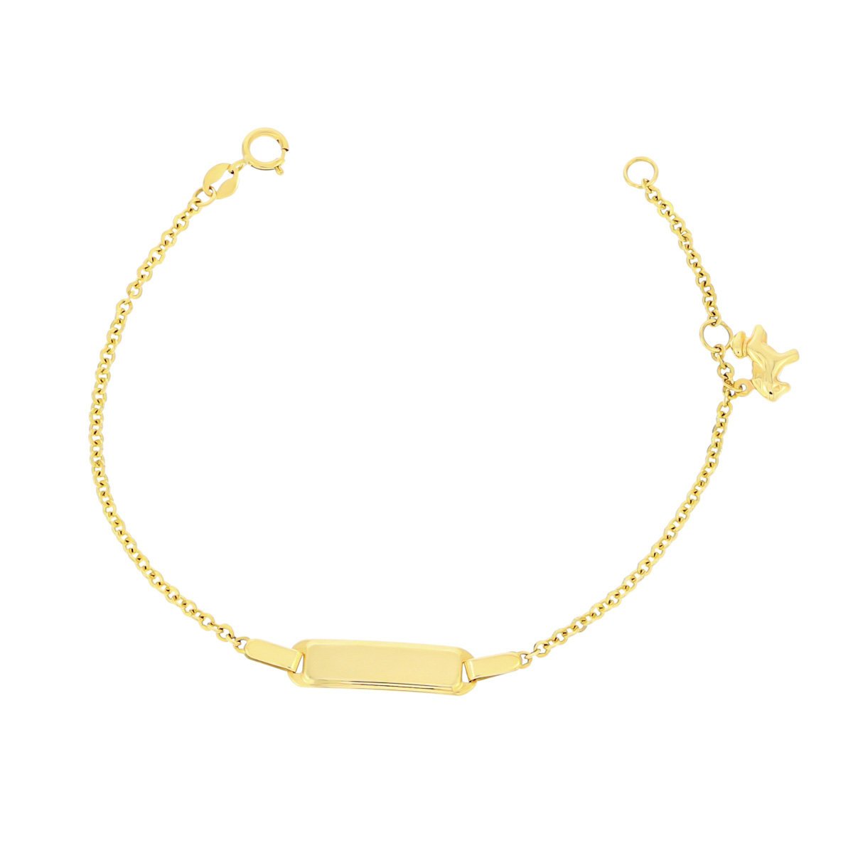 Złota bransoletka z blaszką i konikiem 16 cm pr. 333