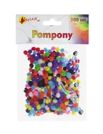 Prace ręczne dla dzieci - Pompony kolorowe mix kolorów 380 szt 7 mm Shan SP30 - miniaturka - grafika 1
