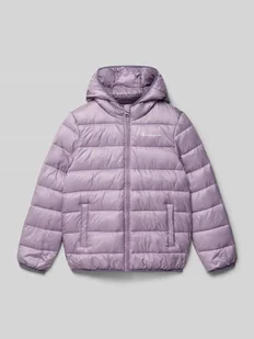 Kurtka pikowana z kapturem i wpuszczanymi kieszeniami - Kurtki i płaszcze dla dziewczynek - miniaturka - grafika 1