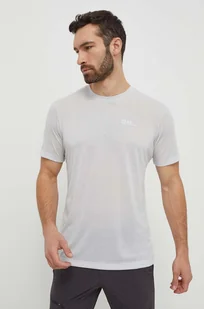 Jack Wolfskin t-shirt sportowy Vonnan kolor szary gładki - Koszulki męskie - miniaturka - grafika 1