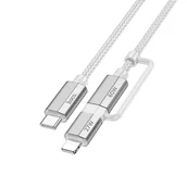 Kable USB - HOCO kabel 2w1 Typ C do Typ C / Lightning U134 1,2m szary - miniaturka - grafika 1