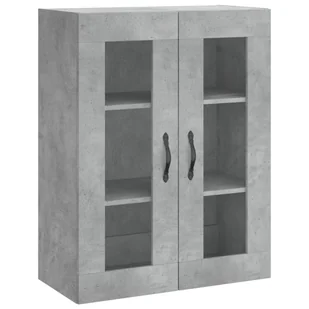 Witrynka, szarość betonu 69,5x34x180 cm materiał drewnopochodny Lumarko! - Witryny - miniaturka - grafika 6