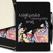 Notesy i bloczki - Notes A5 Czarny NAJLEPSZA NAUCZYCIELKA IMIĘ Wzory - miniaturka - grafika 1