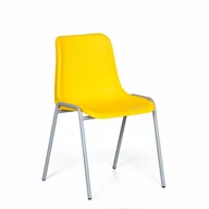 Krzesła - Plastikowe krzesło do jadalni AMADOR, żółte - miniaturka - grafika 1