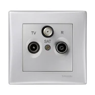 Wyłączniki światła i elektryczne - Schneider Electric Gniazdo RTV / SAT końcowe SEDNA kremowy - miniaturka - grafika 1