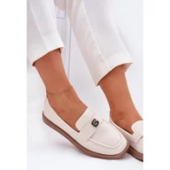 Mokasyny damskie - Mokasyny Damskie Eleganckie Z Ozdobnym Małym Detalem Vinceza 62208 Beżowe beżowy - miniaturka - grafika 1