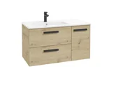 Szafki łazienkowe - Szafka łazienkowa pod umywalkę Defra Faro 90 cm lewa dąb artisan 001-D-09003 - miniaturka - grafika 1